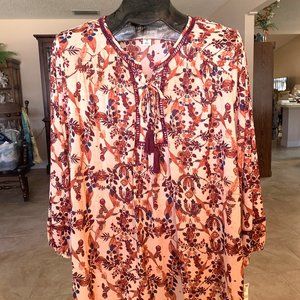 NWT Style & Co Peasant Style Nylon Floral Blouse size 2X - $59.50